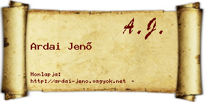 Ardai Jenő névjegykártya
