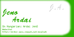 jeno ardai business card